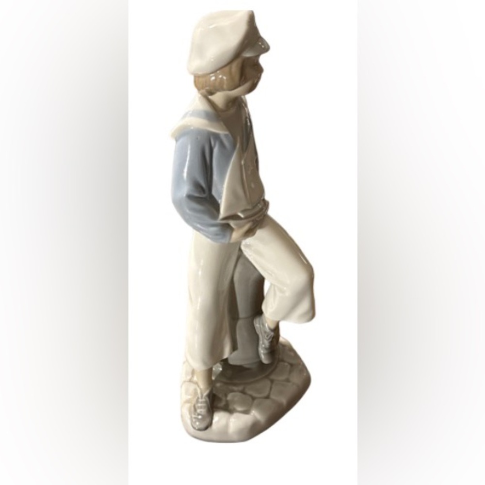 Lladro Porcelain Boy sailor holding ship vintage 1970's